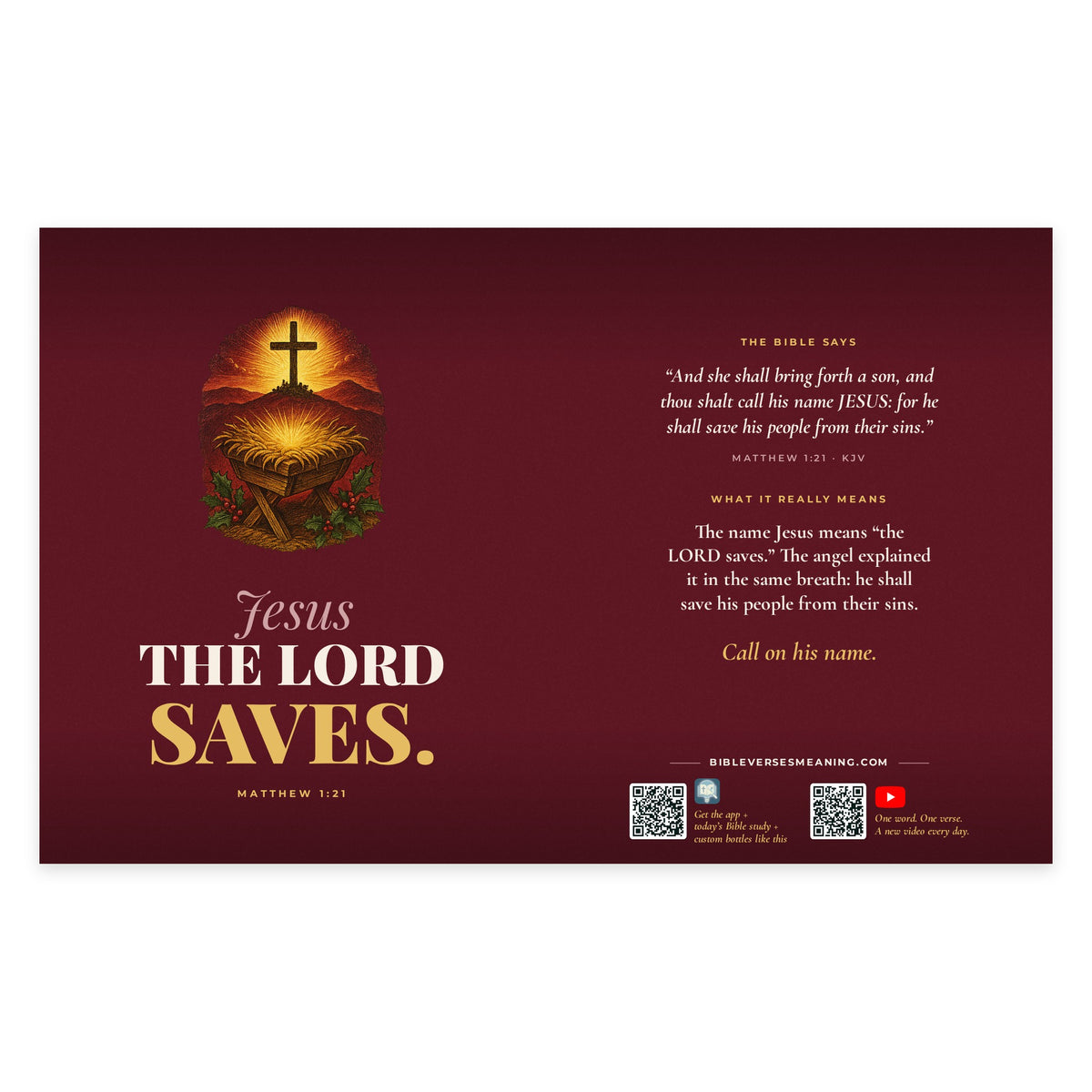 Full printed wrap design for The LORD Saves · Christmas