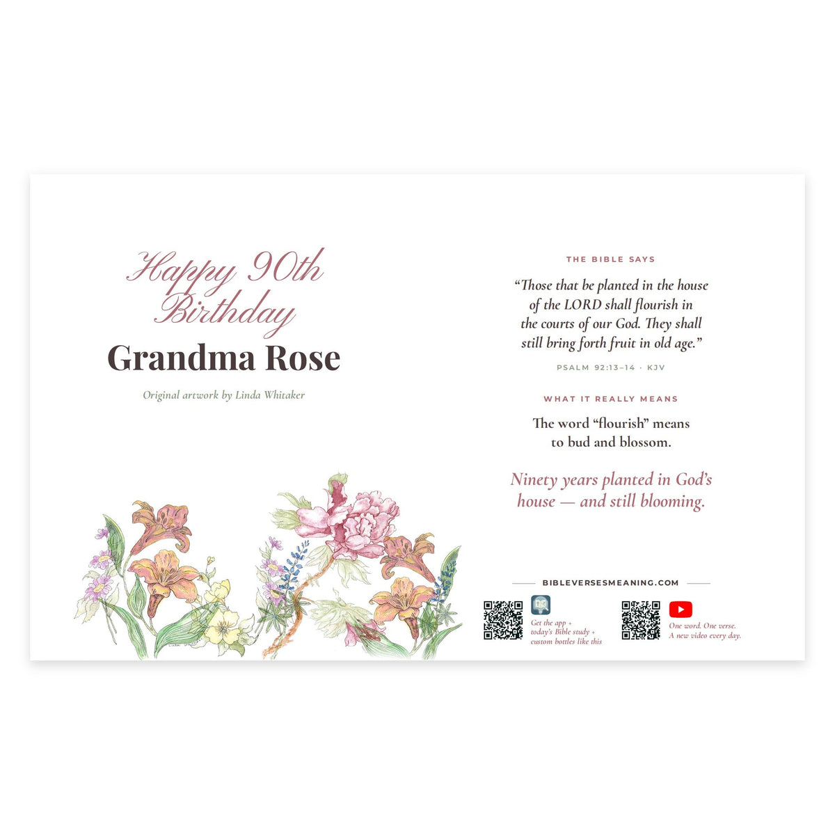 Full printed wrap design for Still Blooming Birthday Bottle · Garden Border