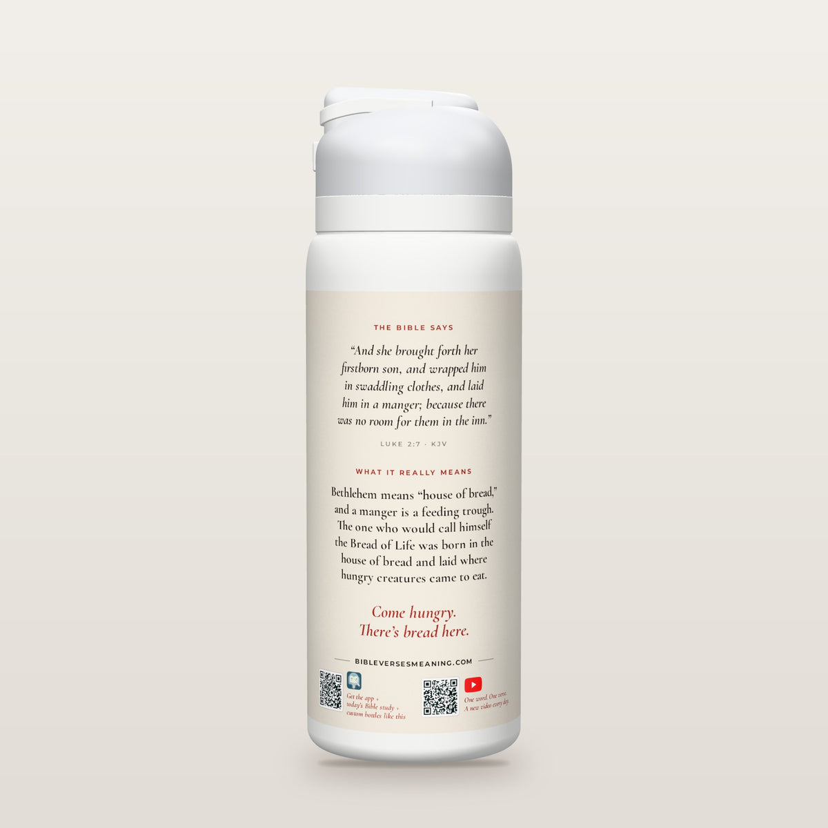 Back of the House of Bread · Christmas bottle: Luke 2:7 (KJV) and what it really means, with QR codes