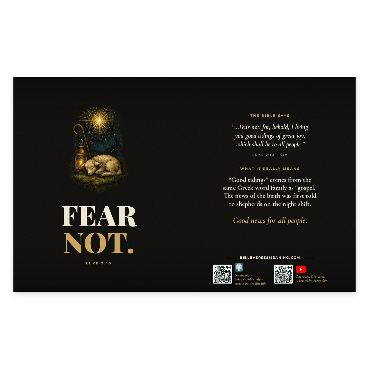 Full printed wrap design for Fear Not · Christmas