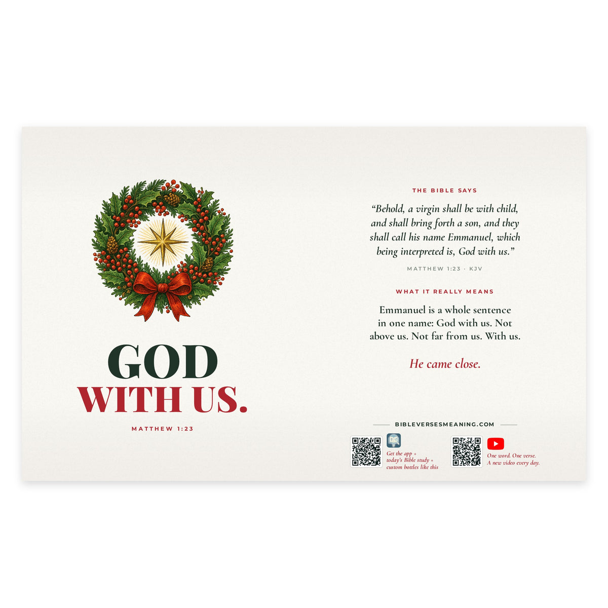 Full printed wrap design for God With Us · Christmas