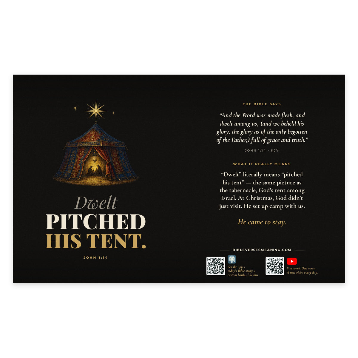 Full printed wrap design for Pitched His Tent · Christmas