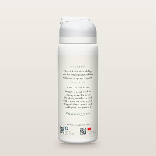 Back of the A Good Road bottle: 3 John 1:2 (KJV) and what it really means, with QR codes